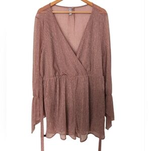 Cozy Co. Shimmering Pink Long Sleeve Romper Size XL